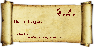 Homa Lajos névjegykártya